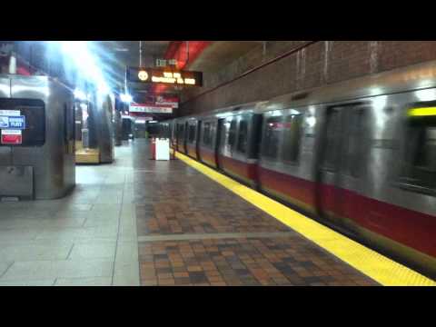 MBTA Red Line 1800 series Train departs Alewife Headed to Ashmont