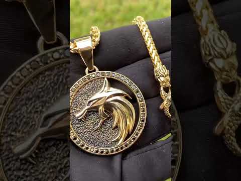 Custom #gold #Witcher #wolf Pendant, paired with our #lion and #snake clasp for one of our clients.