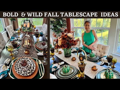 NEW* Decorate with me | 2023 FALL TABLESCAPE IDEAS | Mix and Match Animal Print Decor