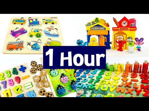 ULTIMATE 1 HOUR Educational Toy Learning Activity Video! Kids Count, Practice Colors & Numbers