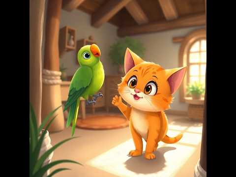 The Cat and the Parrot A Tale of Friendship #nurseryrhymes #cat #parrot #kidssongs #kidsvideo