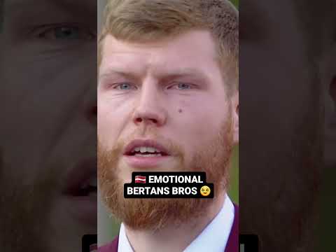 Bertans brothers struggling to hold in tears with Latvian national anthem playing in the background