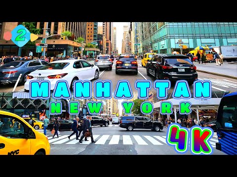 Manhattan Drive Before Sunset Part 2, New York USA 4K - UHD