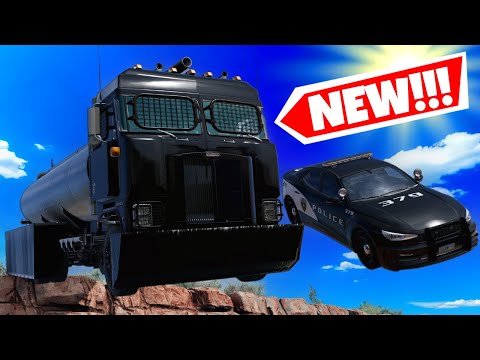 NEW ARMORED DIESEL TRUCK Destroys Police Cars in BeamNG Drive Mods!