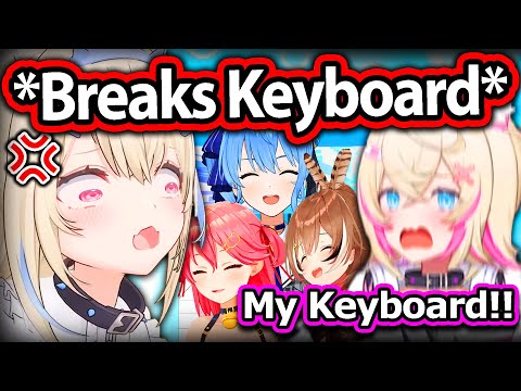 Fuwawa Malding so Hard She Broke Mococo's Keyboard and Everyone Lost It 【Hololive】