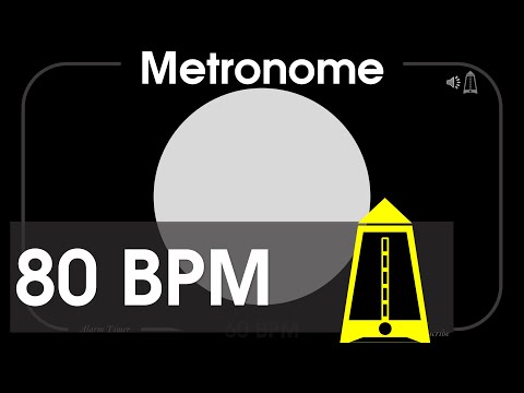 80 BPM Metronome - Andantino - 1080p - TICK and FLASH, Digital, Beats per Minute