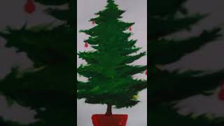 Poster colour drawing of a Christmas Tree (3d).