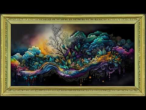 Underwater Garden, A Majestic Magical Flower Island | Framed Art Screensaver for TV