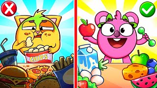 Healthy Food vs Junk Food Song 🍔🥗 | Funny Kids Songs 😻🐨🐰🦁 And Nursery Rhymes by Baby Zoo