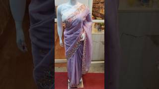 Designer saree with scalp border #designersarees #scalp #lavendersarees #youthstyle #viralstyle