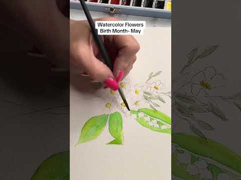 #watercolor #watercolour #flowers #birthflower #hawthorn #lilyofthevalley #watercolortechnique