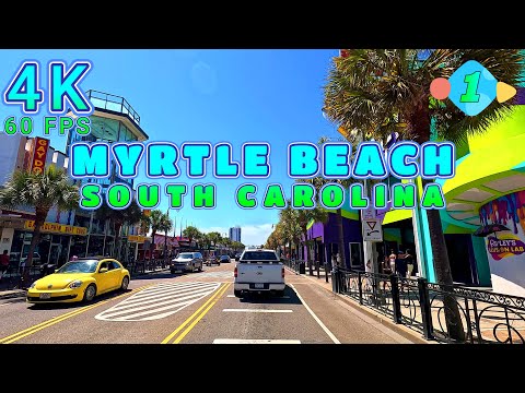 Myrtle Beach Drive on a Sunny Day Part 1/2, South Carolina USA 4K-UHD