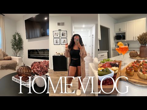 HOME VLOG | fall decorate with me, fun girls night at home, cooking, over-coming burn out