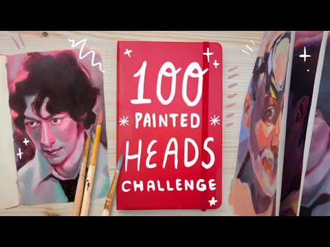 Starting the 100 HEADS Challenge * paint edition * oil and gouache