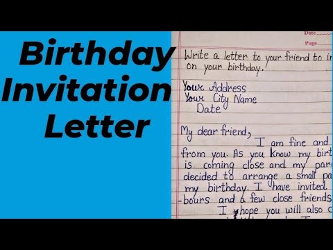 Write a letter to your friend to invite him on your birthday party | Letter writing in English |