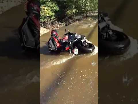 Motorcycle Falls Into A River | @vicious88 #motorcycle #crash