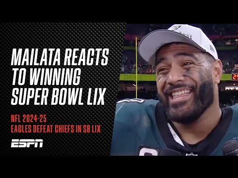 Jordan Mailata reacts to becoming the first Aussie to play in and win a Super Bowl: "That I like!"