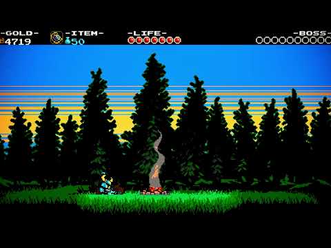 1H long relaxing screensaver from Shovel knight gameplay pixel art video loop no sound no music