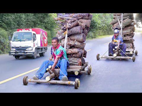 The Cheapest but Dangerous Solutions People Found to Transport Woods on Highway