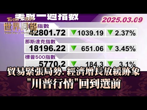 貿易緊張局勢.經濟增長放緩跡象 "川普行情"回到選前 #TVBS文茜的世界周報 #川普  20250309