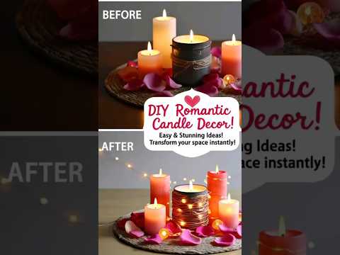 DIY Romantic Candle Decor ✨ Perfect for Valentine’s Day! #ValentinesDayDecor #DIYCandleDecor #shorts