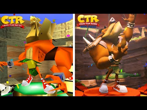 Crash Team Racing - All Characters Victory Poses Comparison (Original vs Nitro-Fueled)