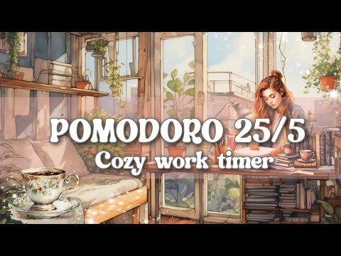 Cozy Chill Pomodoro Body Doubling Timer  |Spring Study Session |