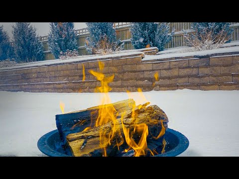 Fire and Snow Screensaver 4K (No Sound) — 10 Hours Cozy Winter Fire and Snow Background