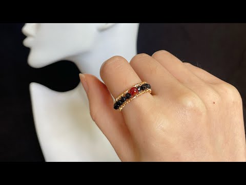 Beads woven ring tutorial#ringmaking #ring #beading #beadsring #beadswork #ringlover #handmade #diy