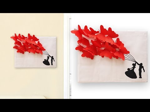 How to Make Easy, Beautiful Paper Butterflies for wall decorations. Paper Butterfly. paper butterfly