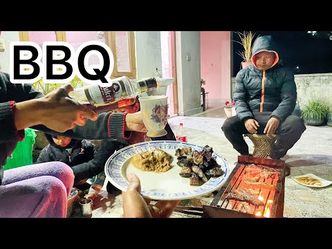 Family together pork BBQ 🐷 जाडोमा सुङगुरको सेकुवा खानुको मज्जा नै बेग्लै