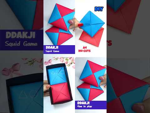 DIY Squid Game Ddakji toy origami #diy #shorts #squidgame #craft #howto