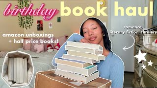 birthday book haul 📚✨🛍️ amazon unboxings + half price books!