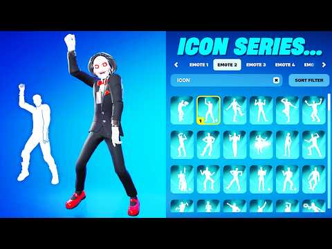 ALL FORTNITE ICON SERIES & NEW TIKTOK EMOTES! (Billy Skin)