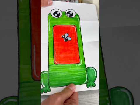 🐸DIY magic drawing!? #papercraft #cutecrafts #craft #crafting #art #cute ￼ ￼