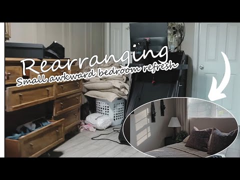 Rearranging my small awkward bedroom ! Home refresh and diy large light up snowman