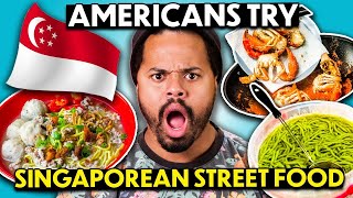 Americans Try Singaporean Street Food For The First Time! (Bak Chor Mee, Laksa, Fish Head Curry)