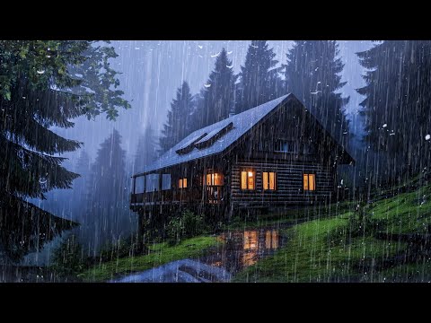 HEAVY RAIN at Night to Sleep Well and Beat Insomnia | Thunderstorm for Insomnia, STUDY, ASMR