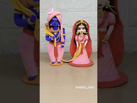 Shivratri Special 💖 Shiv Parvati Vivah idol making 🥰 #shorts #shivparvati #shivratri #vivah #clayart