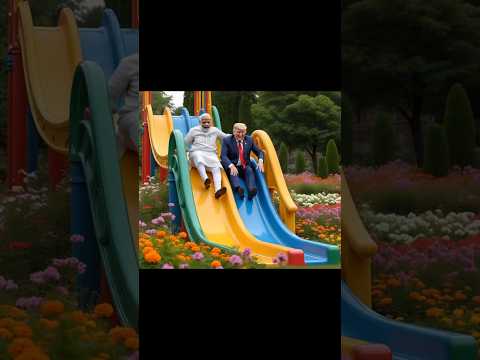 Viral: Trump & Modi Enjoying a Slide Like Kids