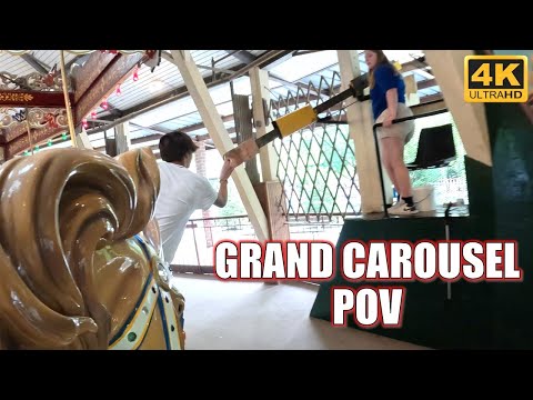 Grand Carousel POV (4K 60FPS, 2024), Knoebels Brass Ring Carousel | Non-Copyright