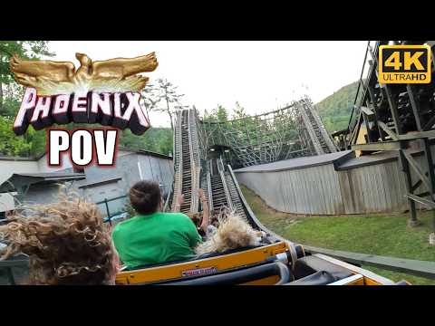 Phoenix POV (Back Row, 4K 60FPS, 2024), Knoebels PTC Wooden Roller Coaster | Non-Copyright