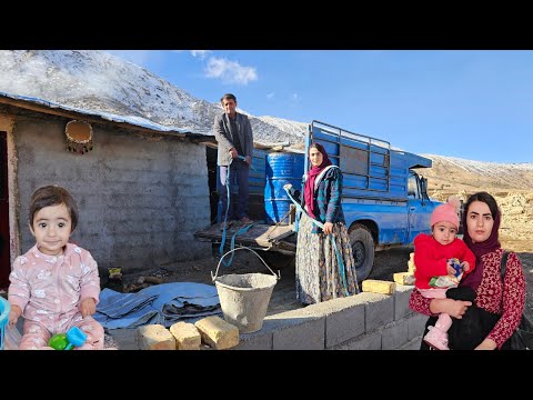 Parisa's winter trip and providing fuel for the house heater ❄️🥶/ nomadic documentary