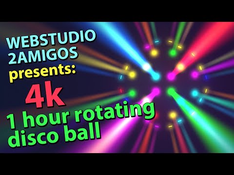 Colourful rotating disco ball in 4K - Party background - Party Lights for home disco