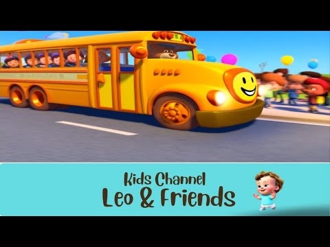 Wheels on the Bus Go Round Round Round| 15-Minute Nursery Rhymes for Toddlers & Kids |