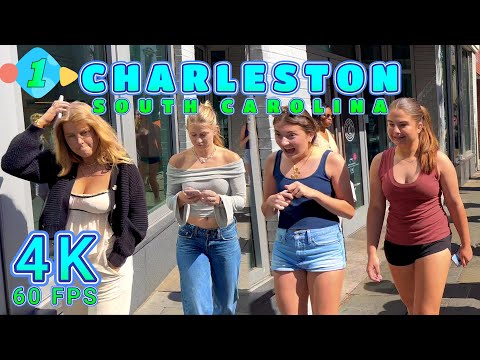 Charleston Walk on a Beautiful Day Part 1/3, South Carolina USA 4K-UHD