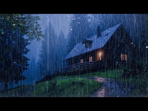 Gentle Night RAIN - Rain Sounds For Sleeping - Thunderstorm Sounds, STUDY, Medition, Relax