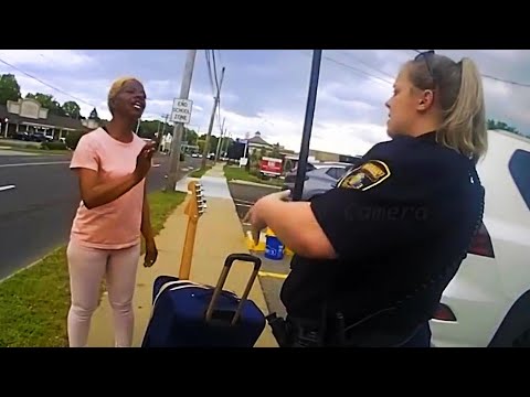 Angry Woman has Meltdown Over a Jaywalking Citation