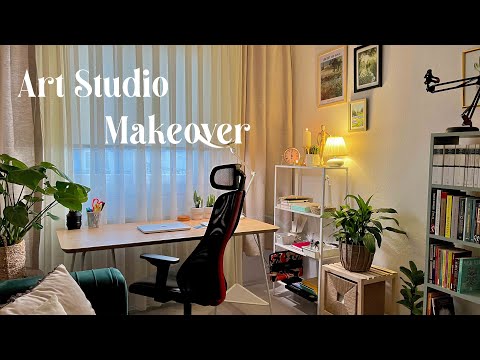 Art Studio Makeover / New Desk + Painting the Bookcase ✨