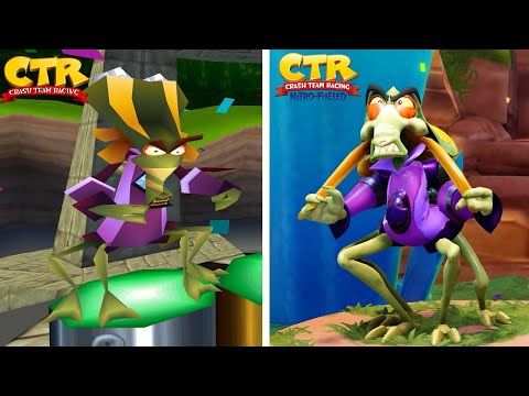 Crash Team Racing - All Losing Animations Comparison - (Original vs Nitro Fueled)